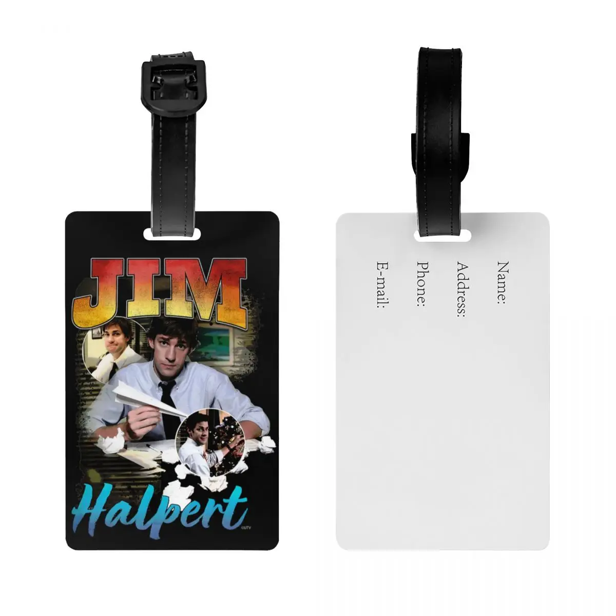 Tv Show The Office Jim Halpert Luggage Tag Travel Bag Suitcase Privacy Cover ID Label