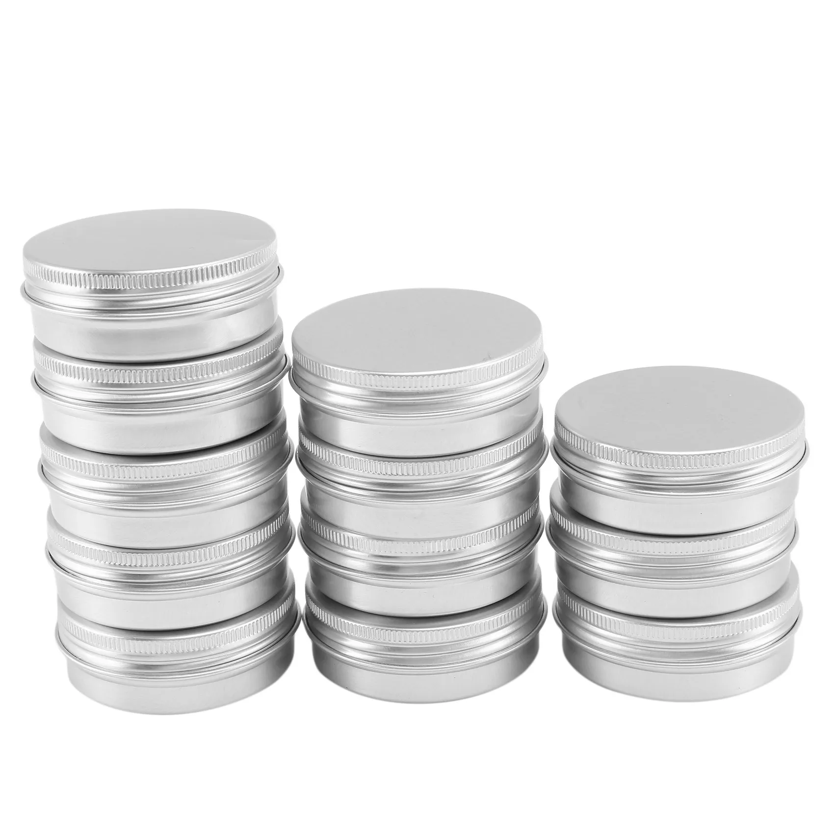 12 x 50ml Aluminium Make up Pots 50ml Capacity Empty Small Cosmetic/Candle/Spice Pots Tins Jars