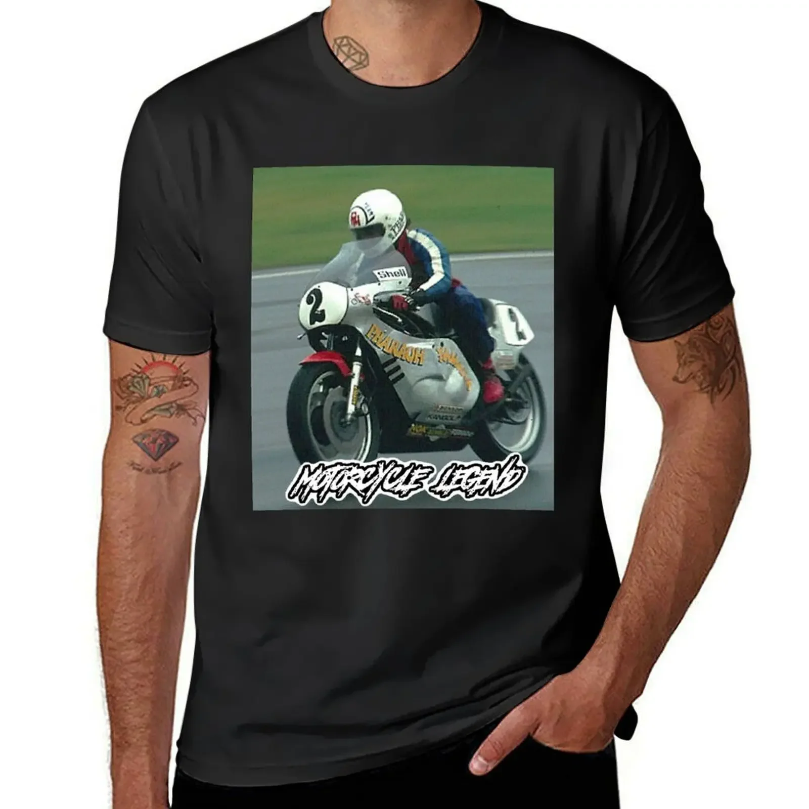 

Rocket Ron Haslam, Motorcycle Legend T-Shirt vintage graphic tee hippie clothes plain t shirt men 100℅ cotton