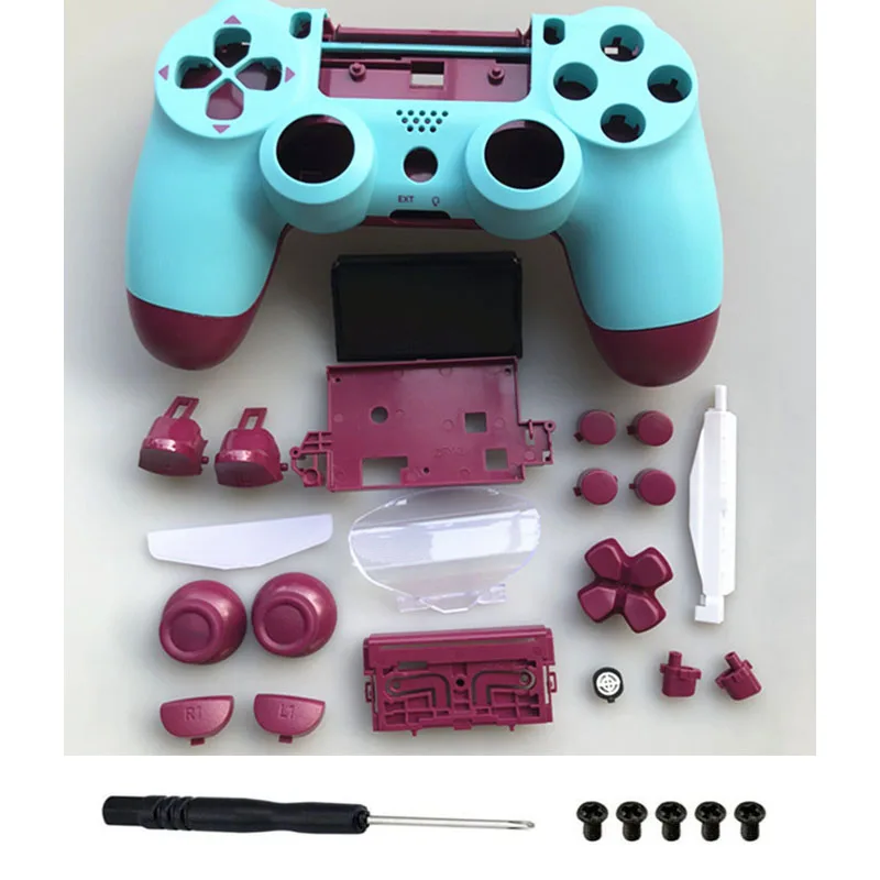 Juego completo de carcasa, botones de reparación, funda para DualShock 4 PlayStation 4 PS4 Pro jds 040 JDM-040, cubierta de repuesto para controlador