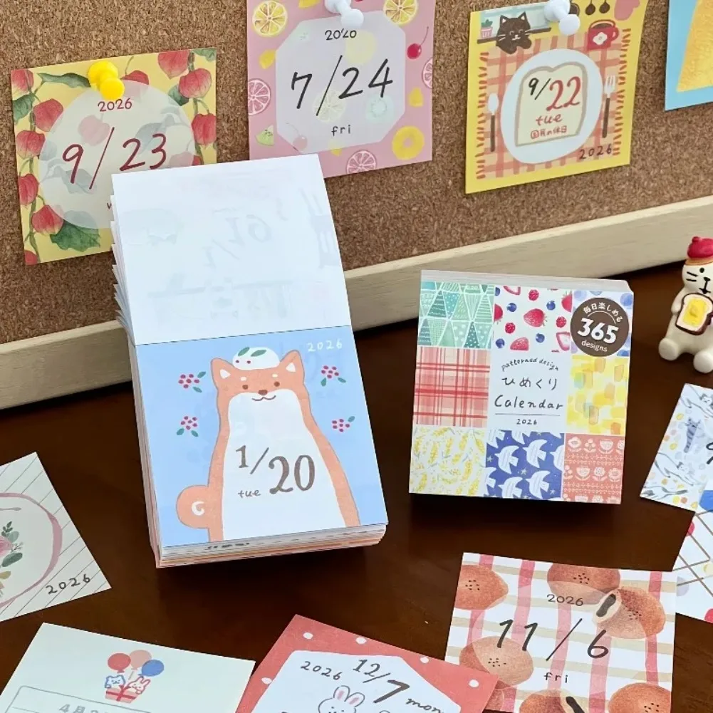 Kawaii Mini Tearable Calendar 2026 Japanese Style Daily Schedule Planner Paper Cute Cat Notebook Office Desk Decor Stationery