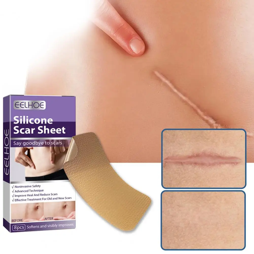 No Odor 8Pcs/Box Safe Silicone Scar Repair Patch Ultra Thin Scar Repair Decal Waterproof   for Leg