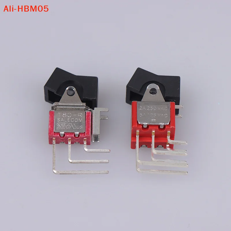 (HB05)RLS-202-A4-00 Rocker Arm Connector Ship Type Button Rocker Bent Feet Side Switch 6 Feet 2 Gears