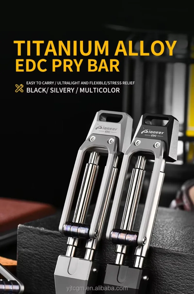Titanium Alloy EDC Pry Bar Multifunctional Wrecking Bar Outdoor Camping Hiking Portable Crowbar Pocket Tool