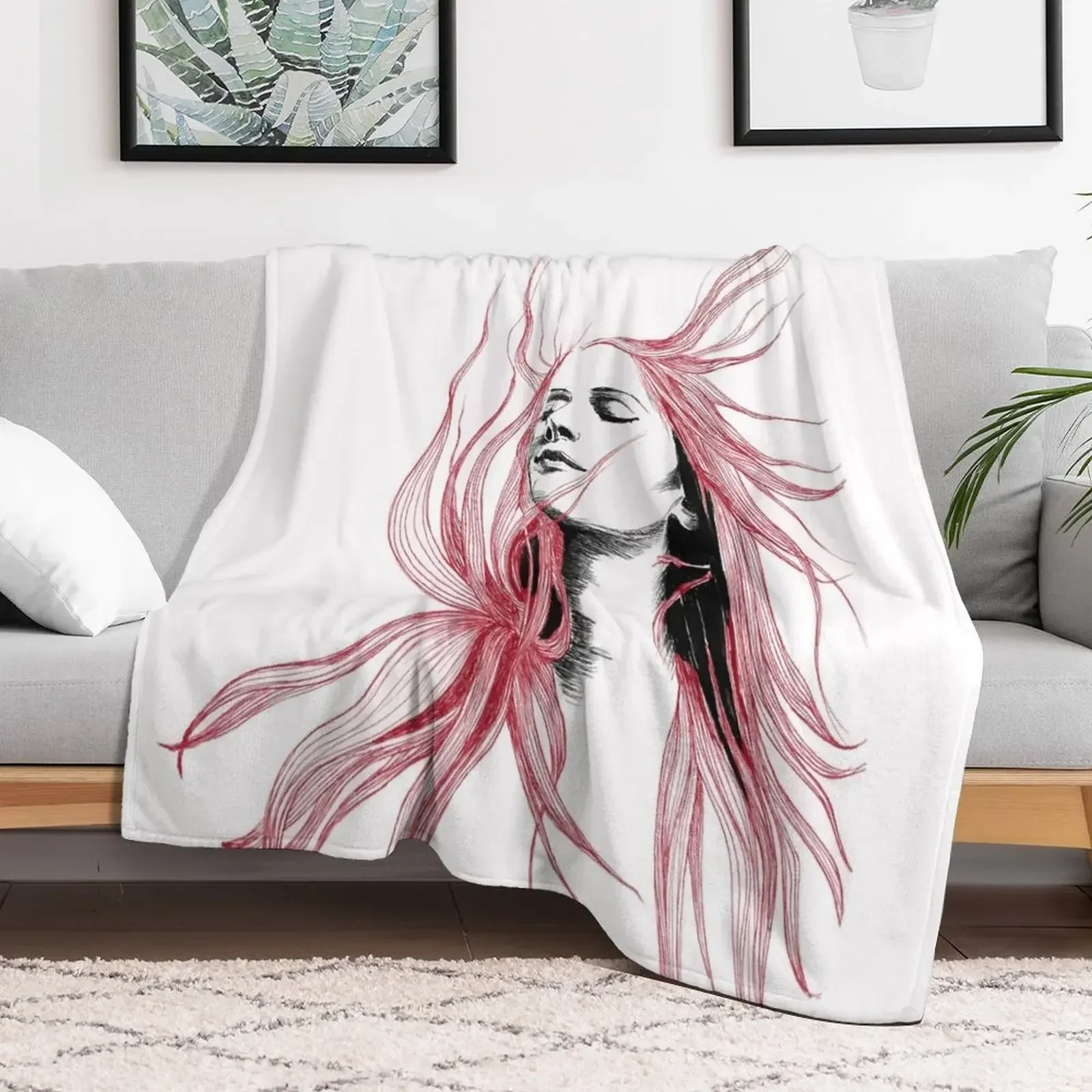 

Red girl Throw Blanket blankets and throws Hairy Soft Plush Plaid Blankets Summer Large Flannel Fabric Blankets