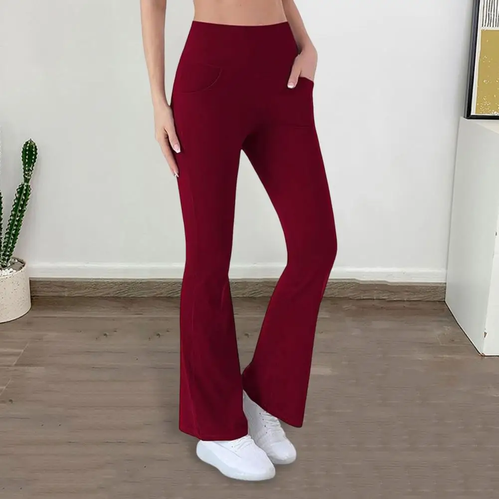 

Women High-waisted Bootcut Pants Stylish Women's Flared Yoga Pants With Pockets For Office Workout High Waist Bootcut For Women