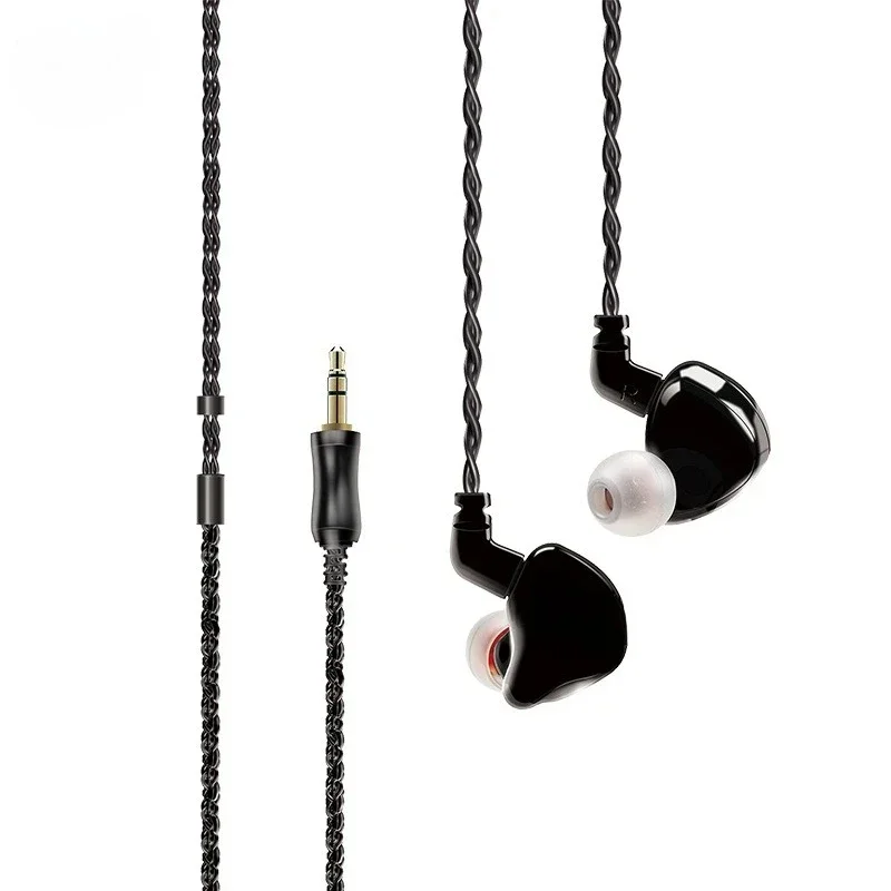 Wired 3-meter in-ear monitoring earphones, professional monitoring earplugs for singing live recording