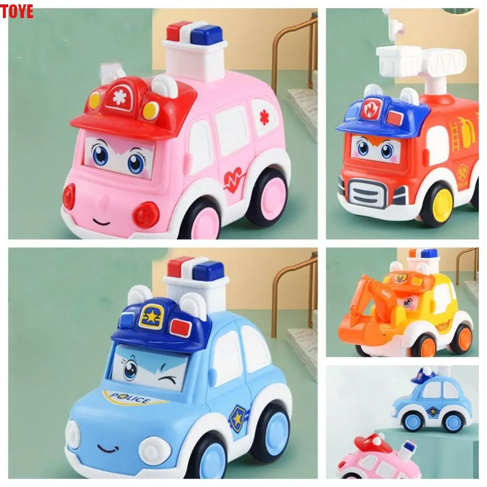 

Interesting Police Car Press and Go Car Toy Vehicle Fire Truck Push and Go Cars Pull Back Plastic Wind-up Cars Toys Infant