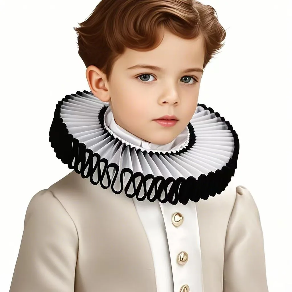 

Handmade children's literary and artistic Ruffian collar Halloween teenager fake collar photography retro photo props