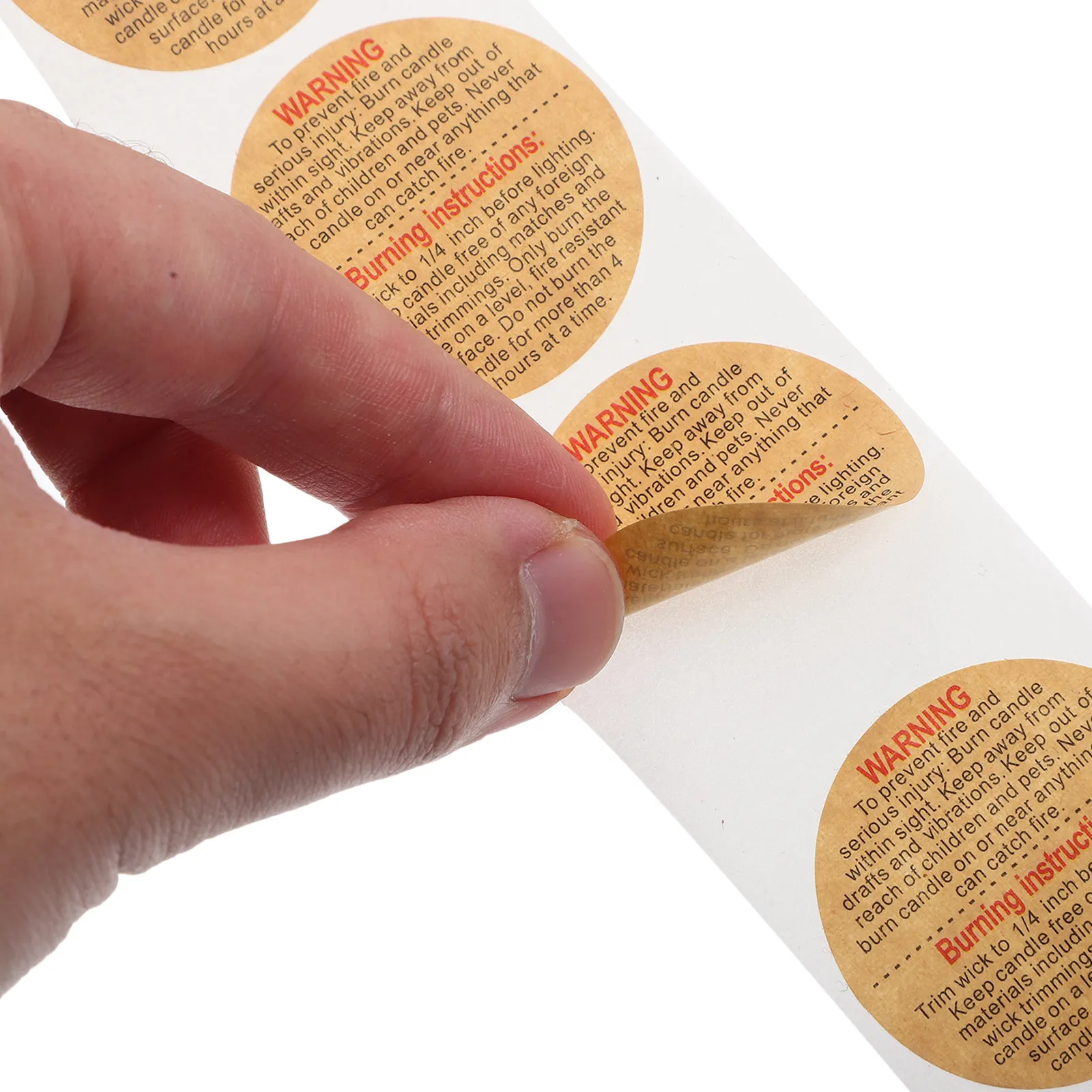 

1 Roll Round Jar Warning Stickers Safety Labels for Wax Melting Supplies Lightweight Compact Storage Friendly Adhesive