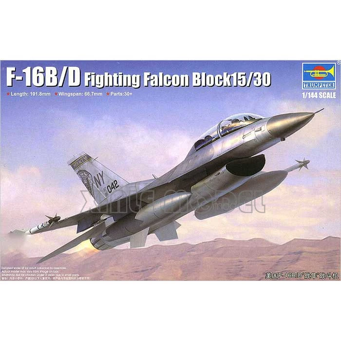 Trumpeter Kit modello di aereo assemblato in plastica TP03920 US F-16B/D "Warhawk" aereo da caccia 1/144