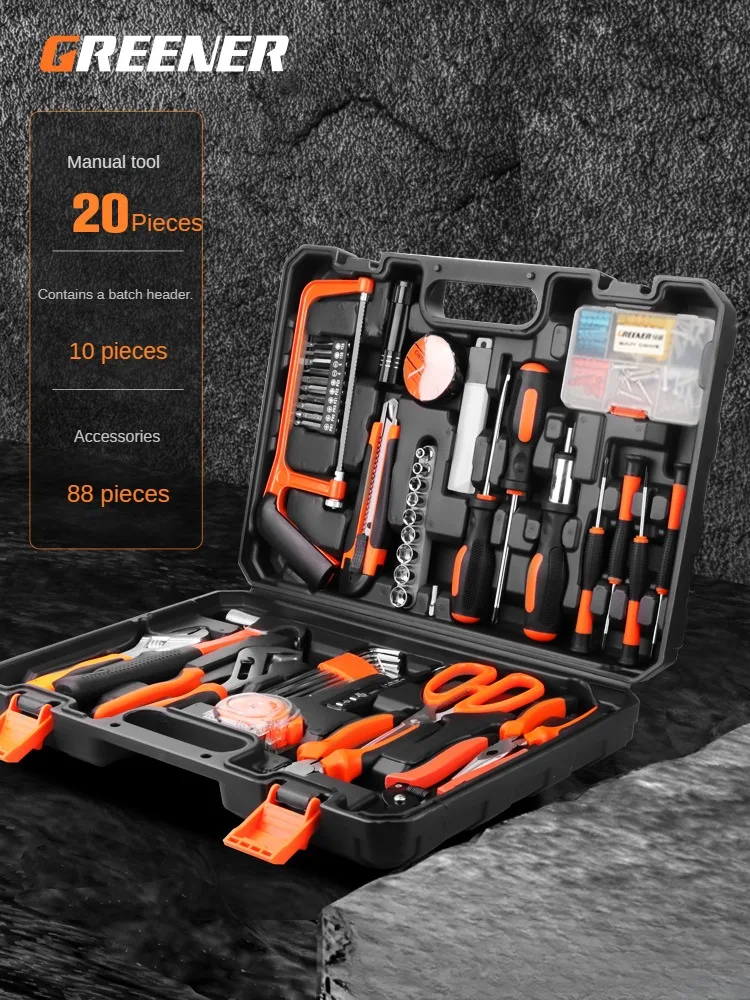 Tool set hardware storage toolbox home manual woodworking maintenance combination