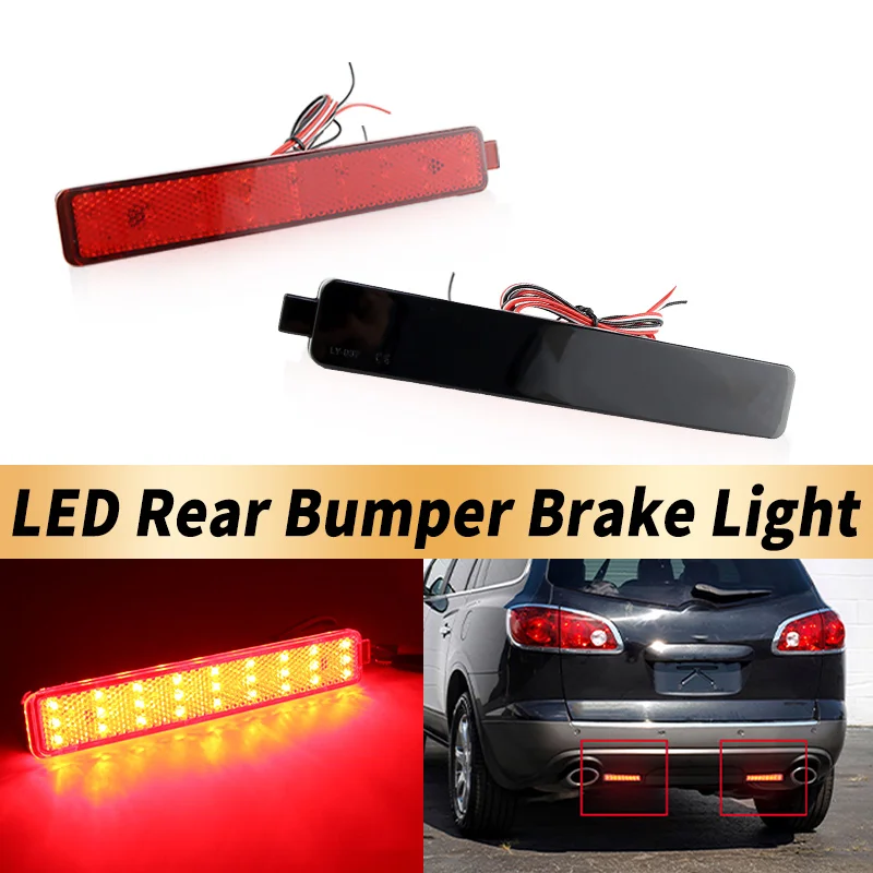 2PCS Smoked/Red Lens LED Rear Bumper Tail Brake Light For Cadillac CTS CTS-V Buick Enclave Equinox Trailblazer Reflector Lamp