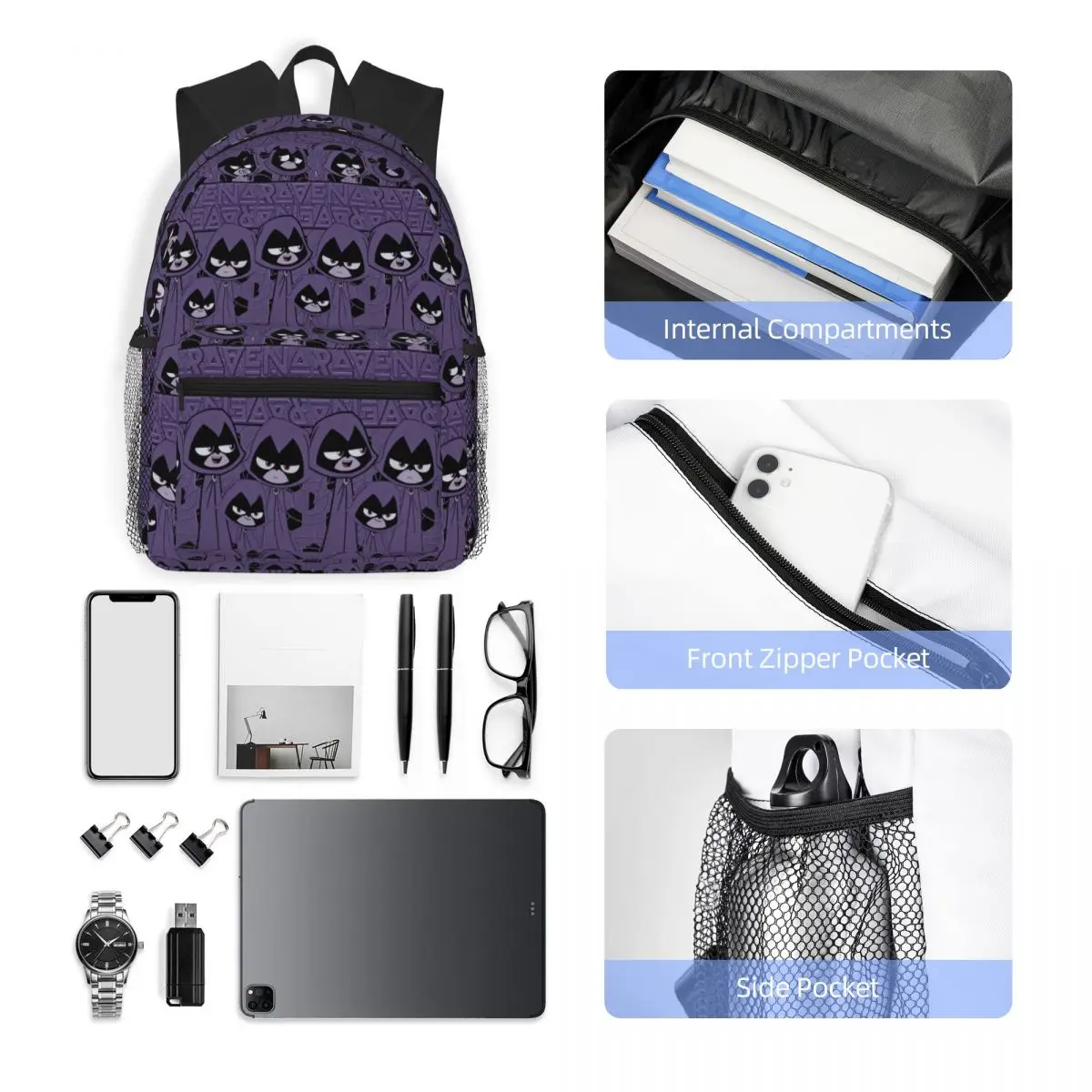 cartoon-teen-titans-go-raven-zaino-per-studenti-borsa-da-scuola-zaino-da-viaggio-per-escursionismo-per-borse-a-tracolla-per-libri-alla-moda-per-ragazzi-e-ragazze