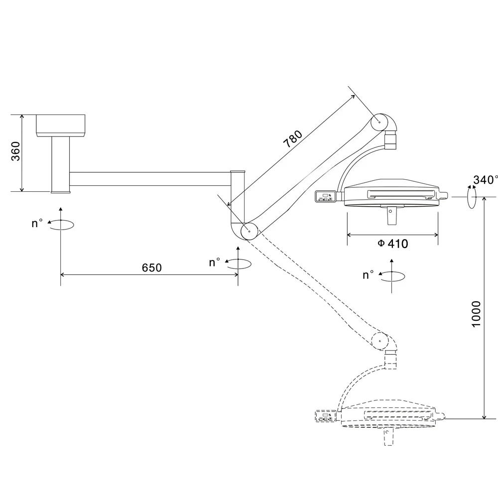 CE Approved KD-2036D-2 Ceiling-Type Surgical Operation Light Specially for Oral Implants Veterinary Surgery and Micro-surgery