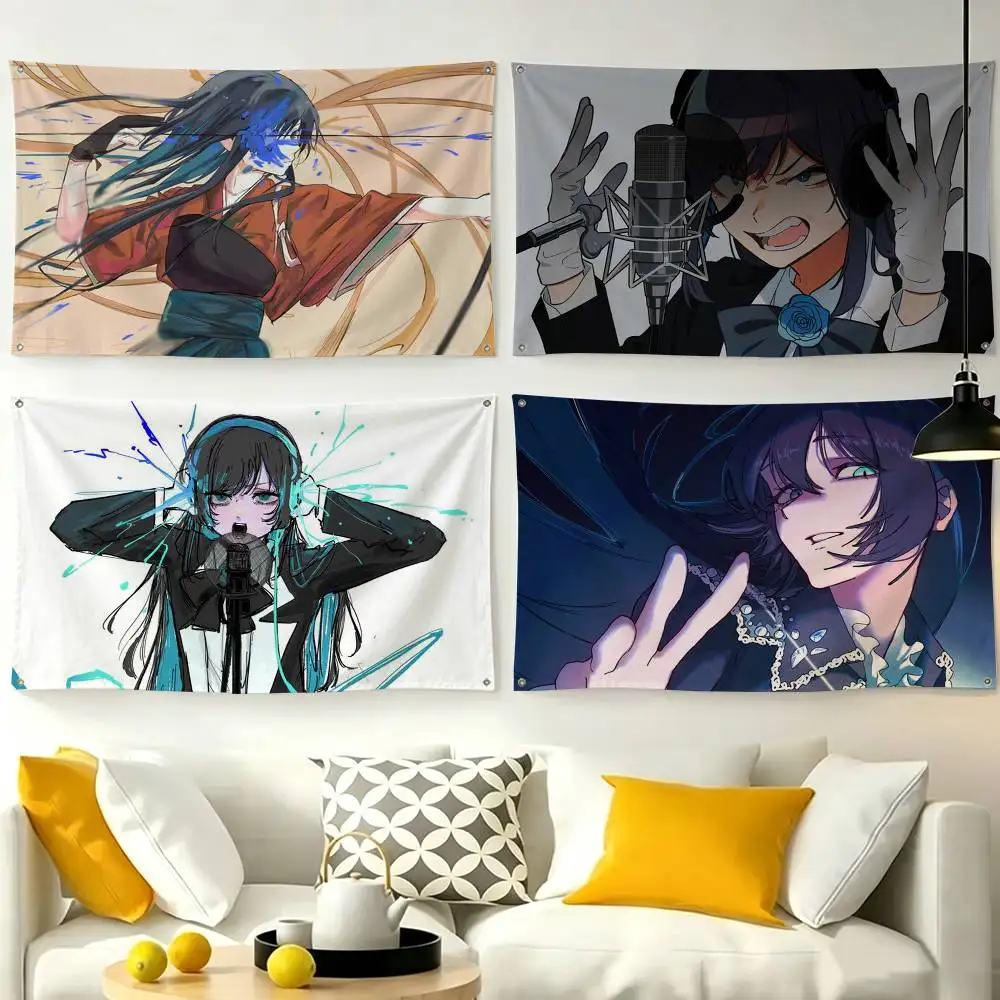 Japan Hot Singer Ado Flags for Bedrooms Home Decor Items Outdoor Decors Garage Decoration Flaga
