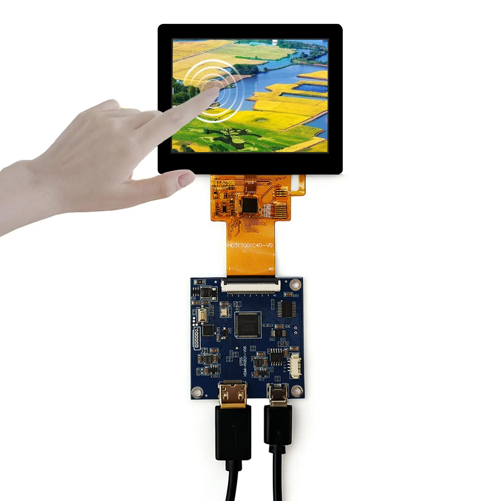 

3,17-дюймовый емкостный сенсорный экран IPS LCD 1024x768 500 нит с платой драйвера