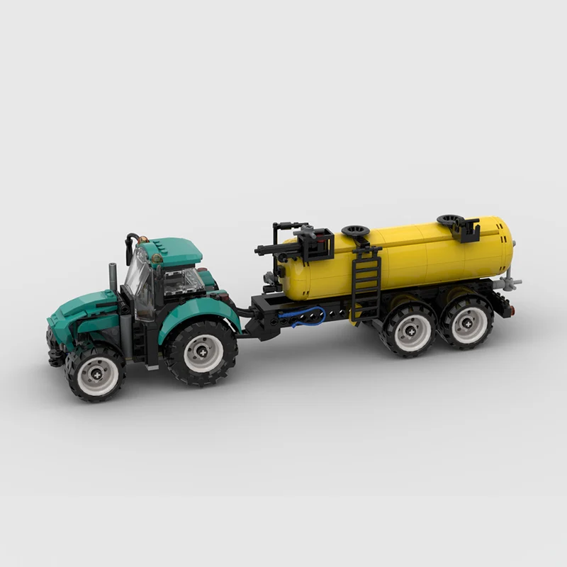 City Car Model MOC Building Bricks Water Tank With Trailer Modular Technology Gifts Holiday Assemble Children Toys Suit