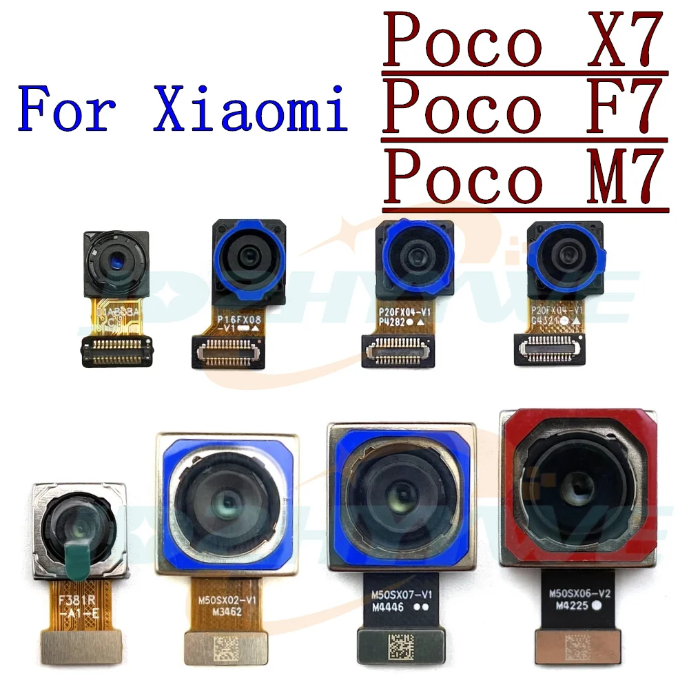 Front Rear Camera For Xiaomi Poco X7 Pro F7 Ultra M7 Frontal Selfie Back Facing Main Backside Camera Module Flex Cable Parts