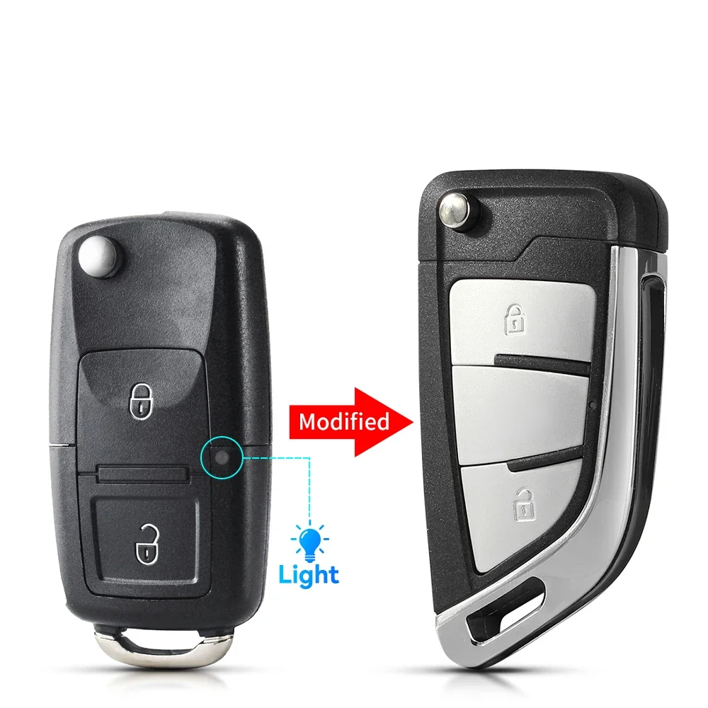 KEYYOU 1PCS Neue Auto Schlüssel Fall für VW für Volkswagen Käfer Caddy Passat Golf Jetta Polo Scirocco Tiguan Touran skoda Sitz Gehäuse