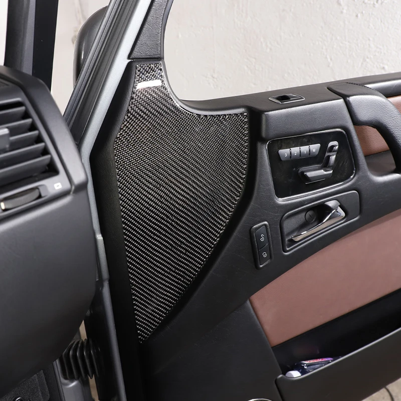 

Для Mercedes-Benz G-Class W463 2013-2018: Мягкая накладка из углеродного волокна на боковую панель приборной панели, защитная наклейка от царапин, автомобильные аксессуары