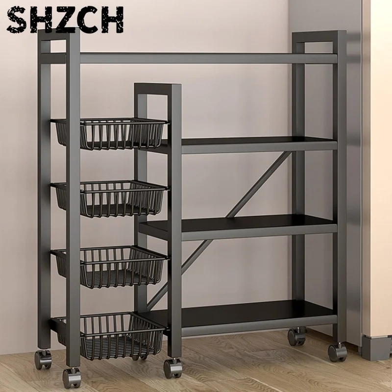 ‌Heavy-Duty Kitchen Shelf,5Tier Storage Rack,Freestanding Vegetable Organizer,Microwave&Cookware Cabinet with Adjustable Height
