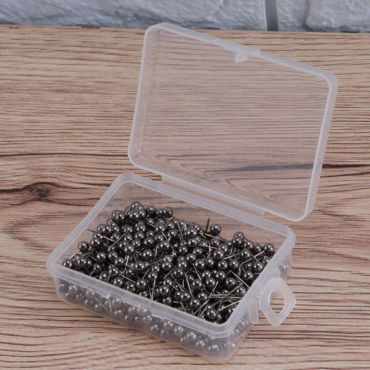 400PCS Round Head Map Flag Push Map Tacks Metal Fixed Plastic Round Ball Needle Cork for School Home Office (Golden)