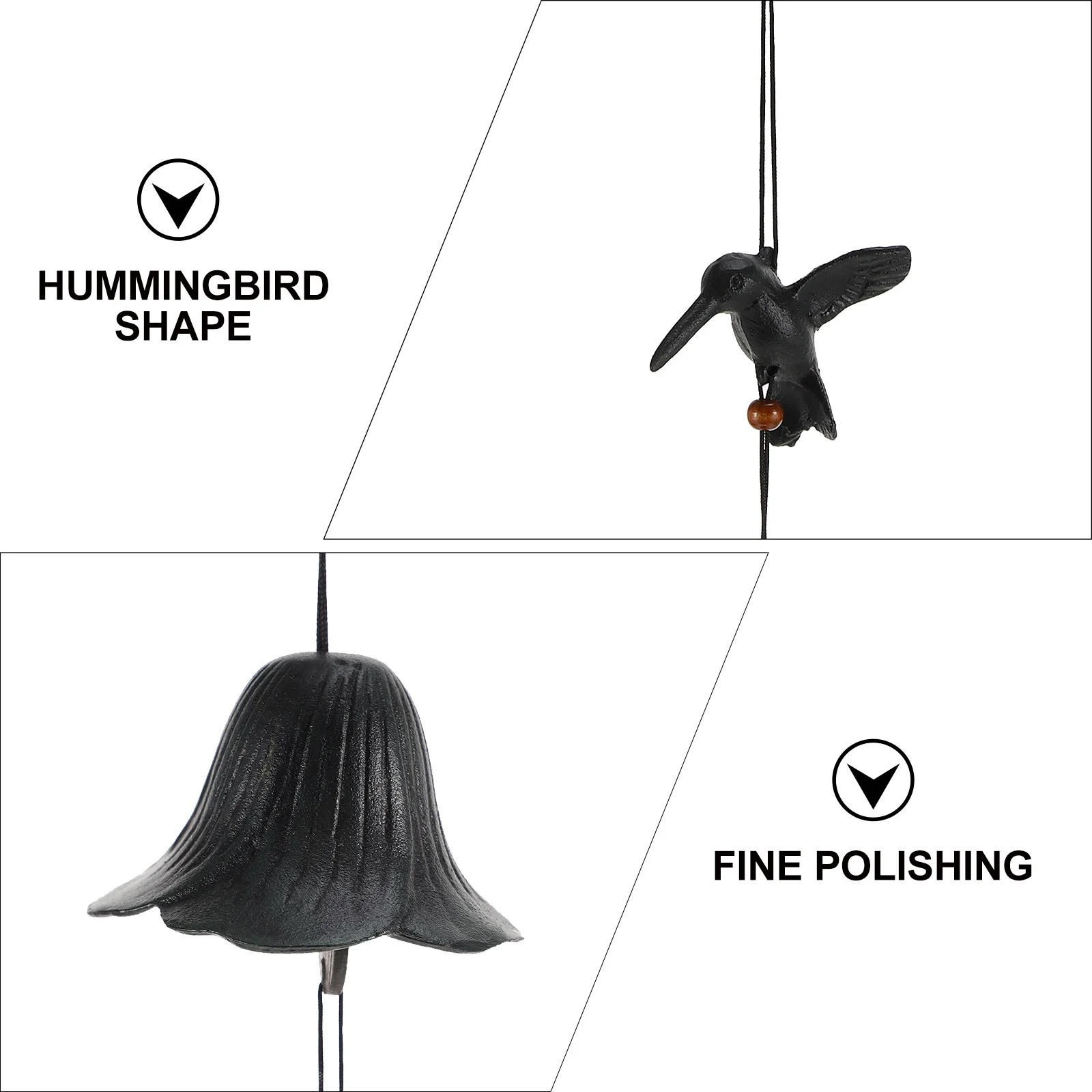 

1Pcs Creative Hummingbird Wind Chime Retro Iron Bells Hanging Garden Decor Metal Doorbell Patio Porch Hanging Decorative Bell