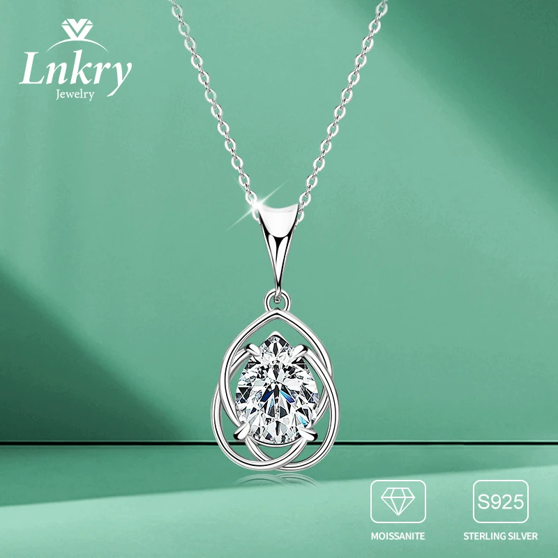 

Lnkry 7x10 мм грушевидной огранки муассанит ожерелье воротник Plata стерлингового серебра 925 пробы каплевидный кулон ожерелье для женщин сверкающие ювелирные изделия