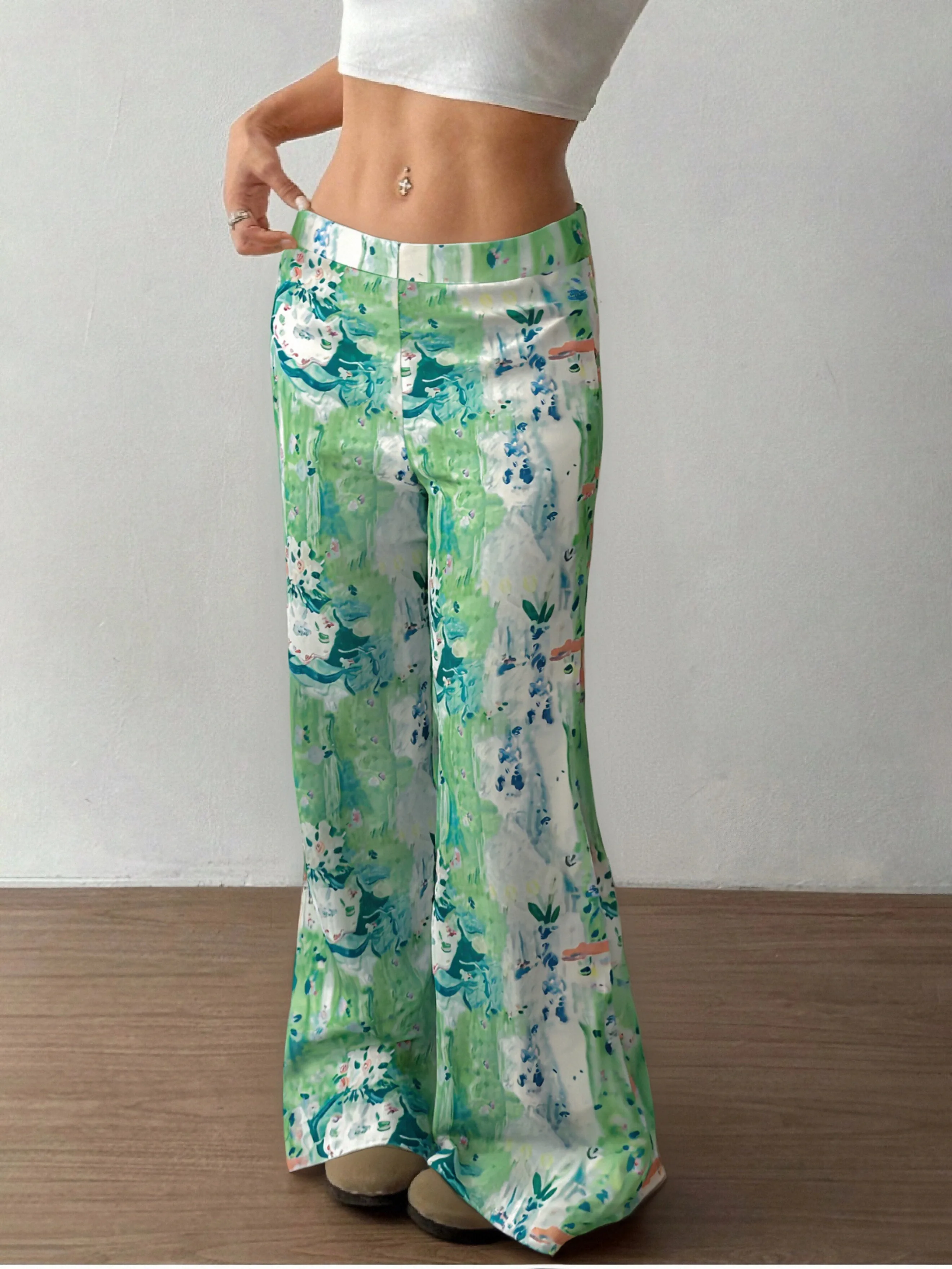 

Women Trousers Summer New Streetwear Fashion Tie Dye Print Casual Slim Mesh Trousers Elegant Sexy Lady Versatile Pants Clothing