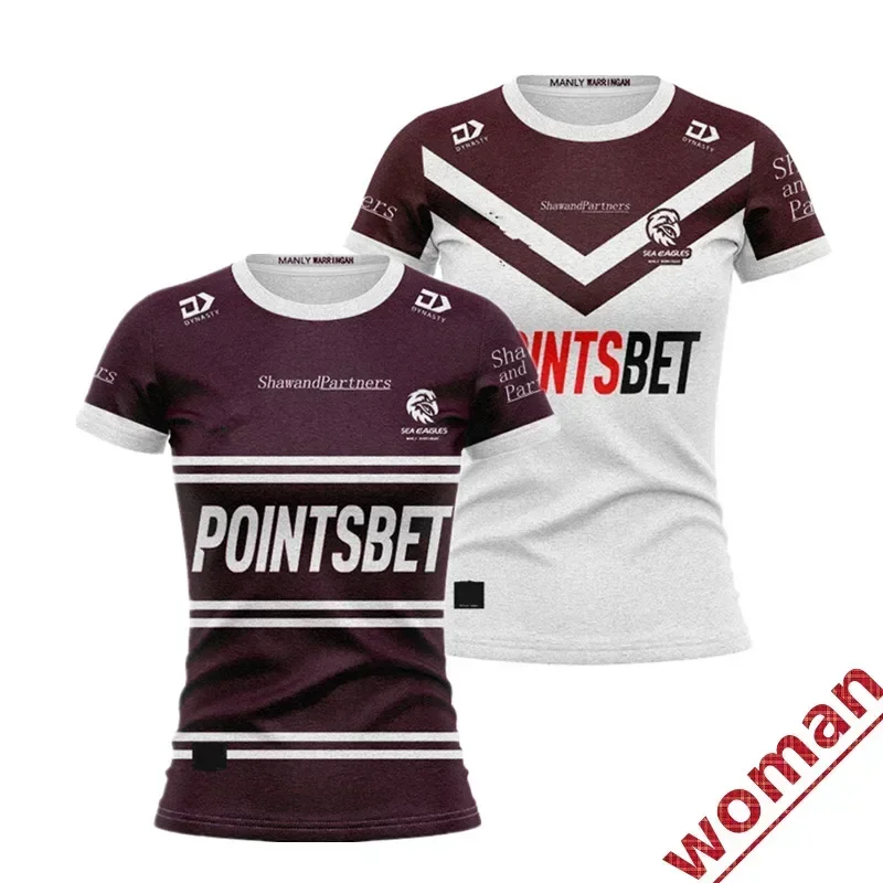 

2024 Manly Sea Eagles Home/ Away Rugby Jersey - Women's Size: S-3XL （Print Custom Name Number）