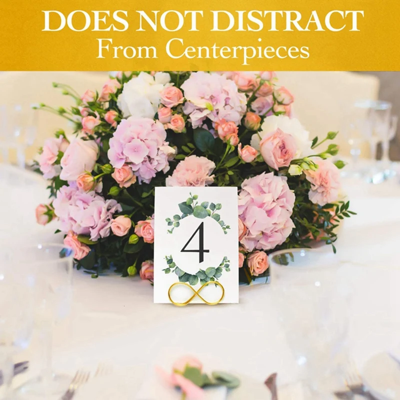 Table Number Holder Stands 36 Pack - Wedding Seating Labels Placecard Clips Photo Picture Cards Display Stand Gold