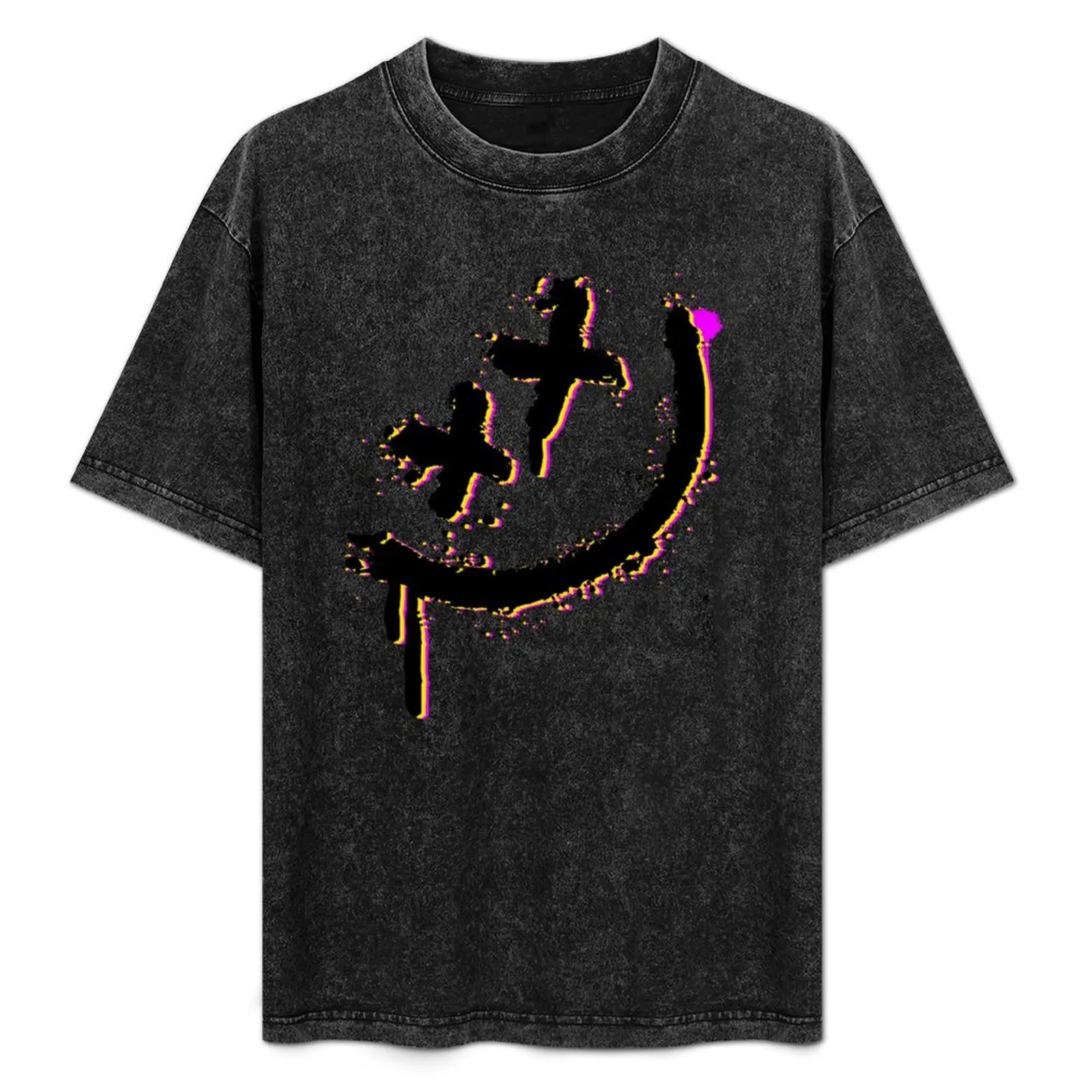 

Graffiti smiley face with neon colors T-Shirt rapper graphic tees street wear Men's t-shirts