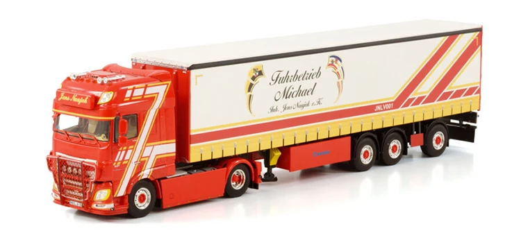 Alloy Model WSI 1:50 Scale DAF XF MY2017 4X2 Axle Tractor,Curtain Tarpaulin Transport Truck Vehicle Diecast Model Gift 01-3878