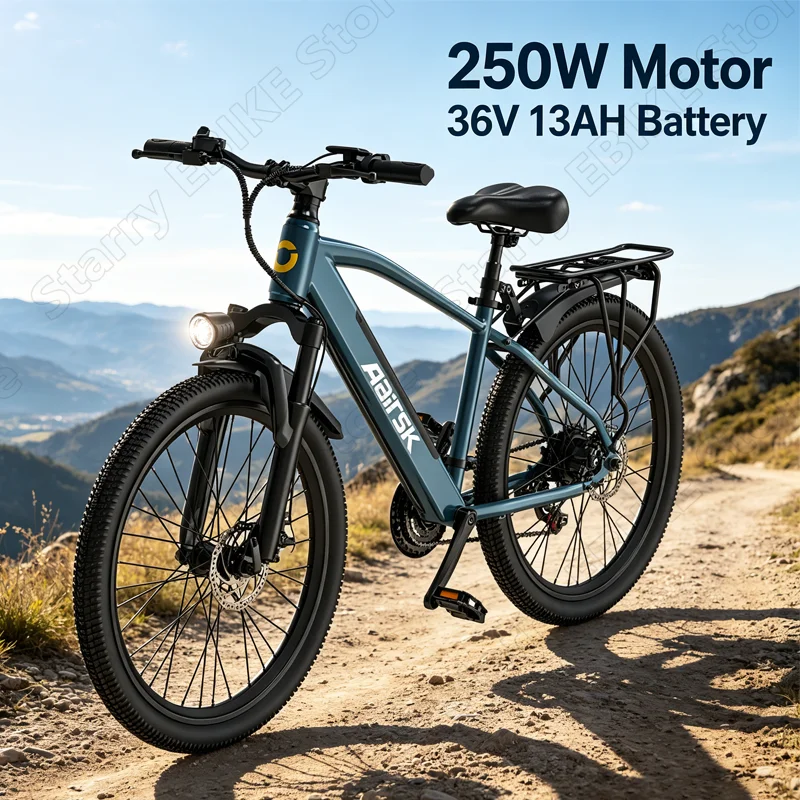 Aairsk S800 Elektrofahrrad 250W Motor 36V13AH Lithium-Akku Erwachsenen-E-Bike 26-Zoll-Reifen Carbon-Legierungsrahmen E-Bike