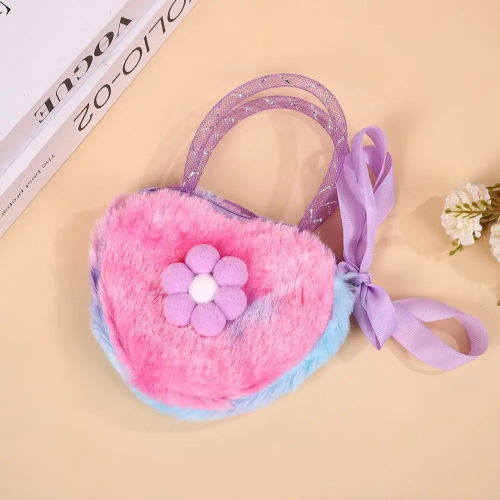 Cute Heart-Shaped Shoulder Bag Zipper Closure Small Backpack Messenger Bag Lightweight Kawaii Crossbody Bag For Children
