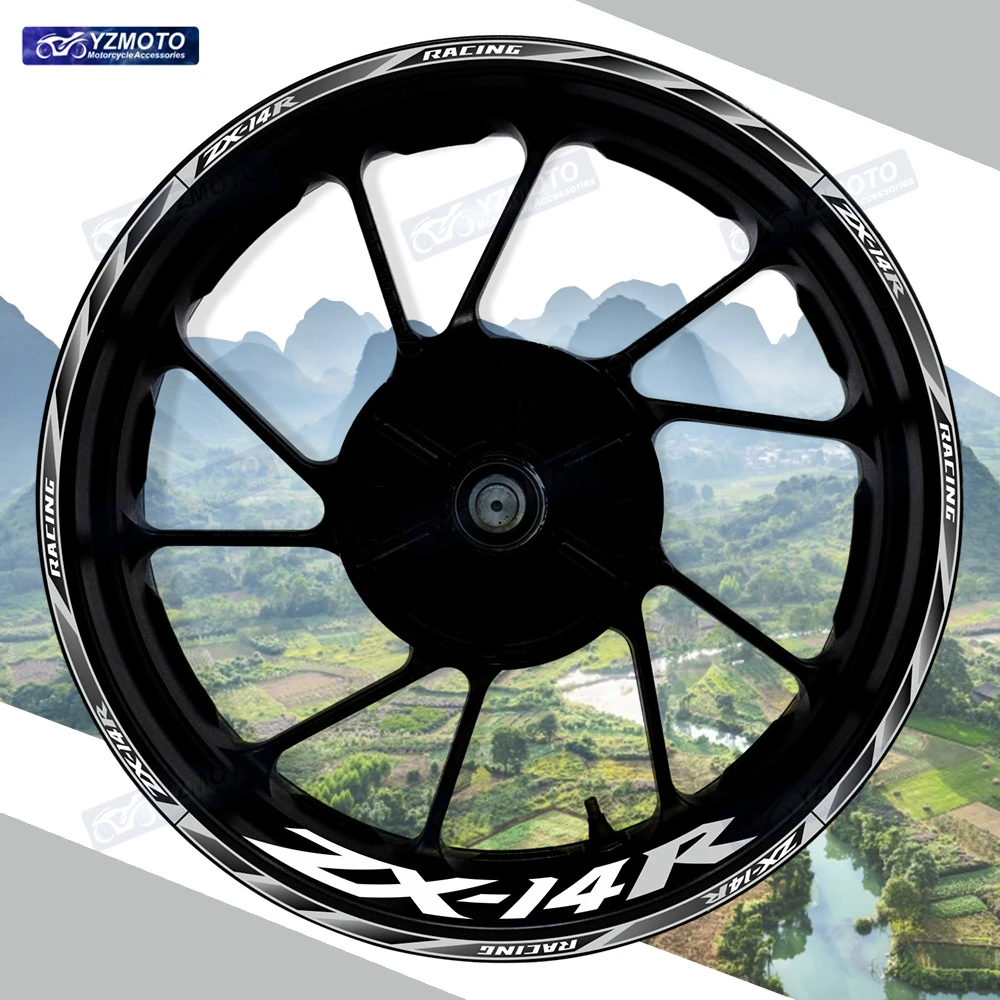 

For ZX-14R ZX14R ZX 14R Motorcycle 17 Inch Front And Rear Wheel Hub Sticker Modified Reflective Waterproof Wheel Rim Stickers