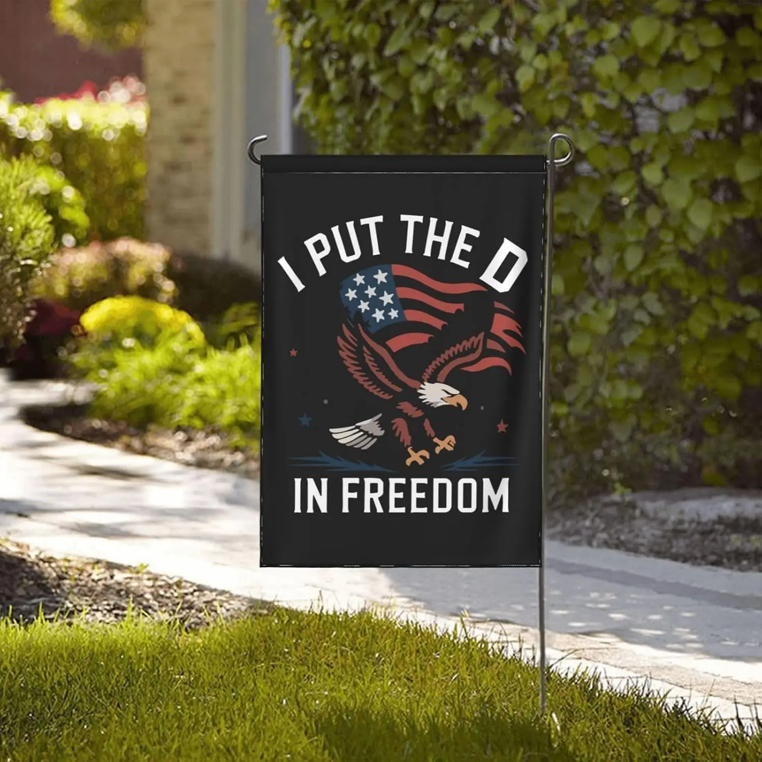 I Put The D In Freedom Garden Flag Personalized Garden Flags 12x18 Double Sided Banner For Outdoor Decorations AAO YYX EEZ