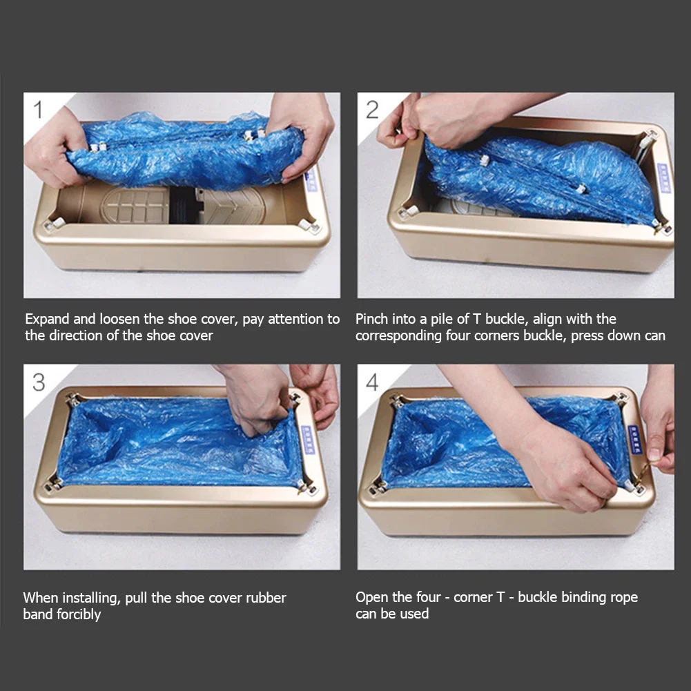 100-300Pcs Shoe Covers Automatic Disposable Shoe Cover Waterproof Overshoes Dispenser Hand-Free Household Cleaning Shoe Covers