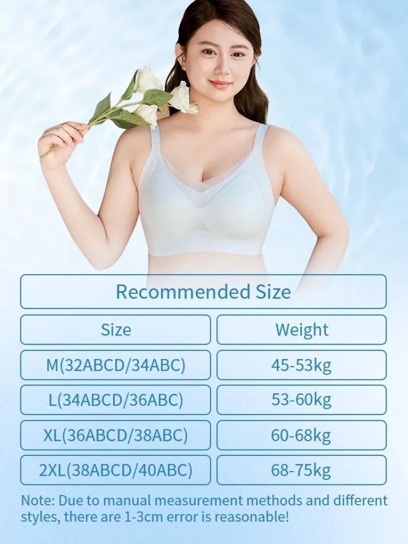 Summer Minimizer Bra Large Bust - Wireless Anti Sagging Bralette, Seamless Breathable Lightweight No Underwire Everyday Comfort