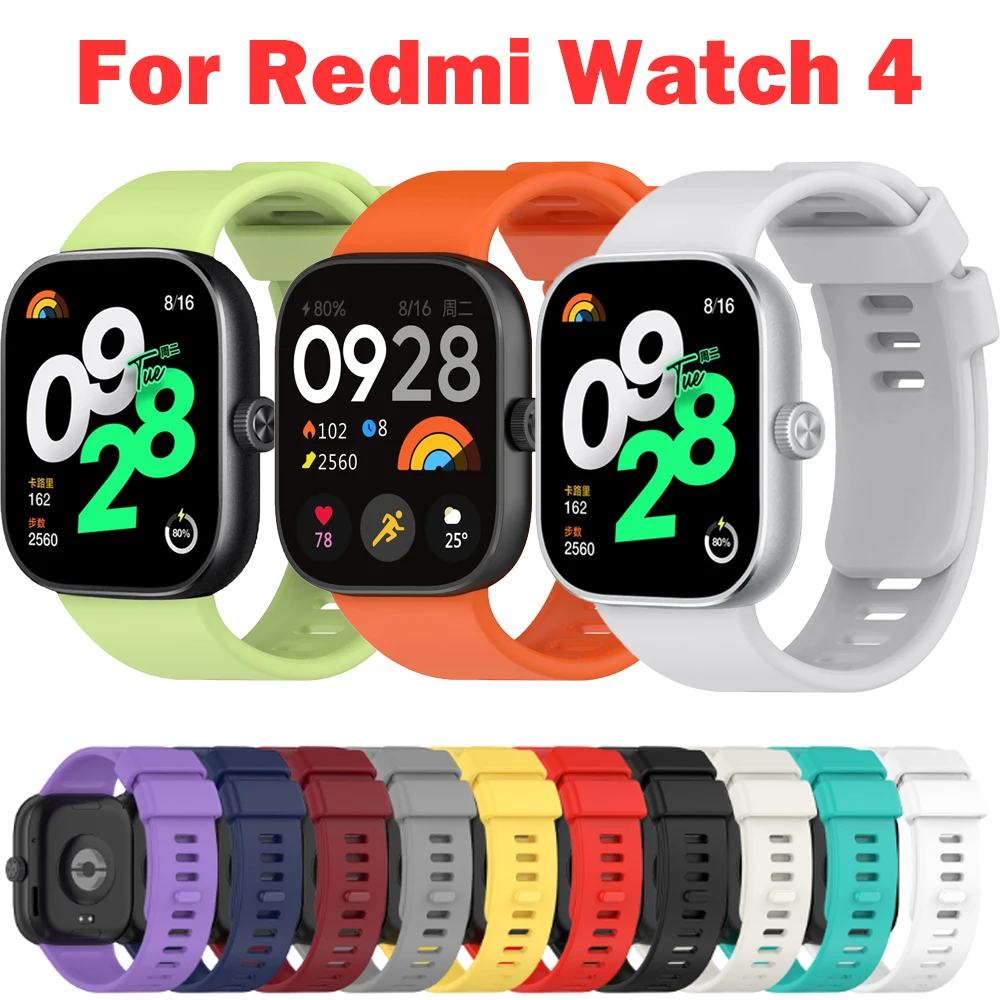 Bracelet en silicone pour Redmi Watch 4, bracelet de montre coloré, bracelet de sport, accessoires de subdivision, original