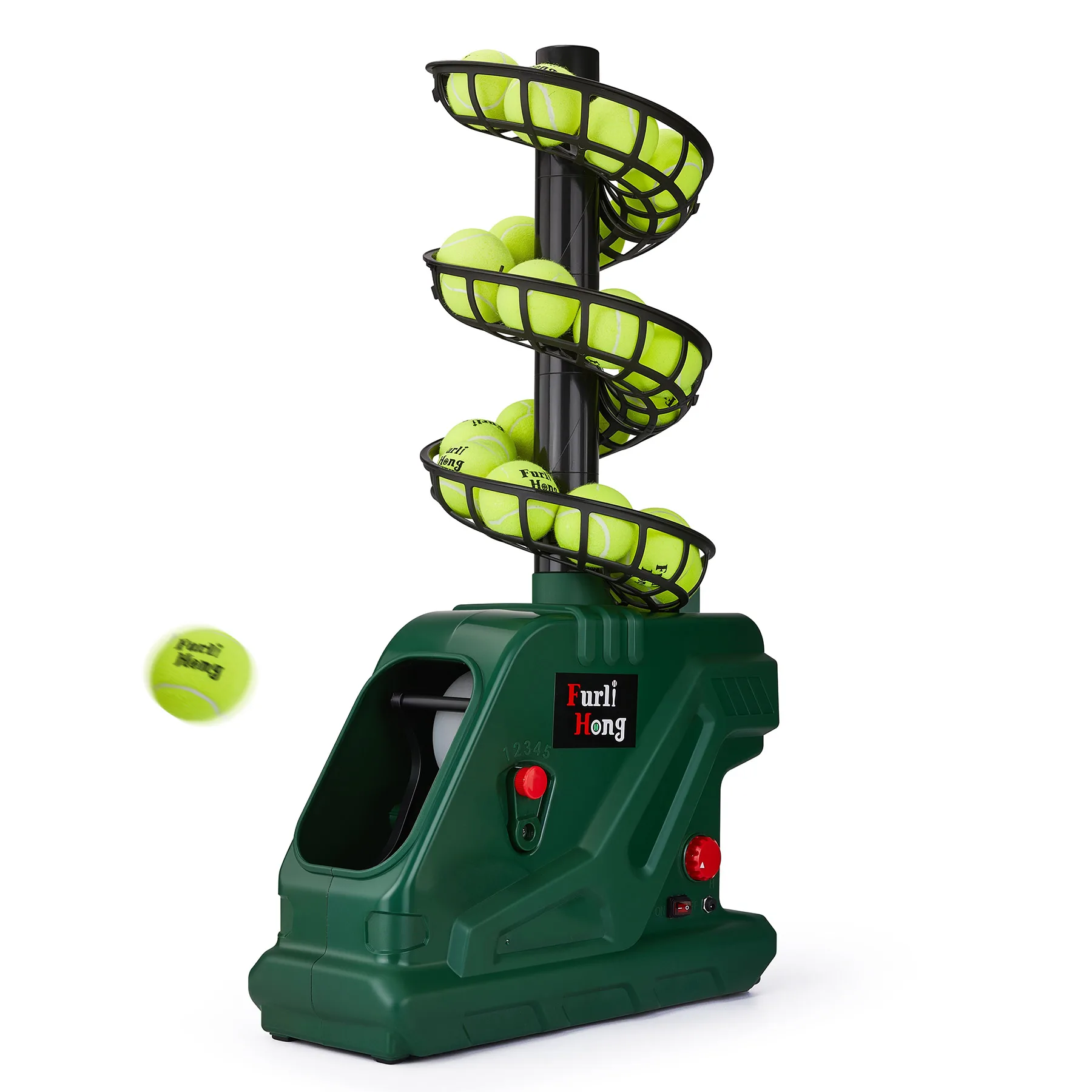 3819BH Portable Tennis Player, 5 Angles And 2 Power Classes, Up To 30 Mph, Suitable For Training At All Skill Levels