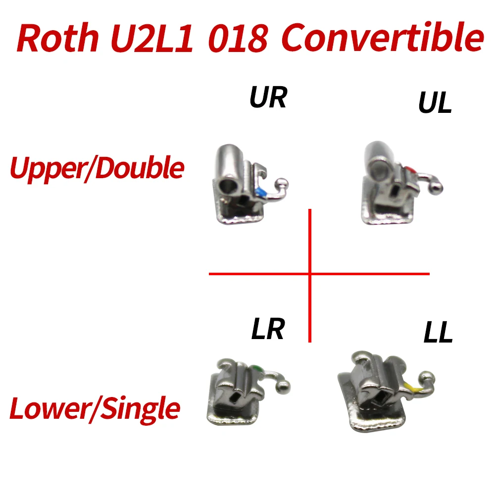 10Packs 4Pcs/Pack 1St Mesh Base Roth 018 Upper Double Lower Single U2L1 Buccal Tube