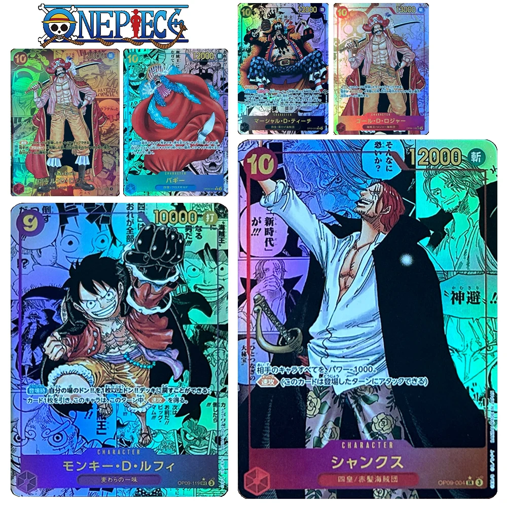 

One Piece Marshall D Teach DIY Luffy Shanks Buggy Refracted glitter embossed texture collectible card Christmas birthday present