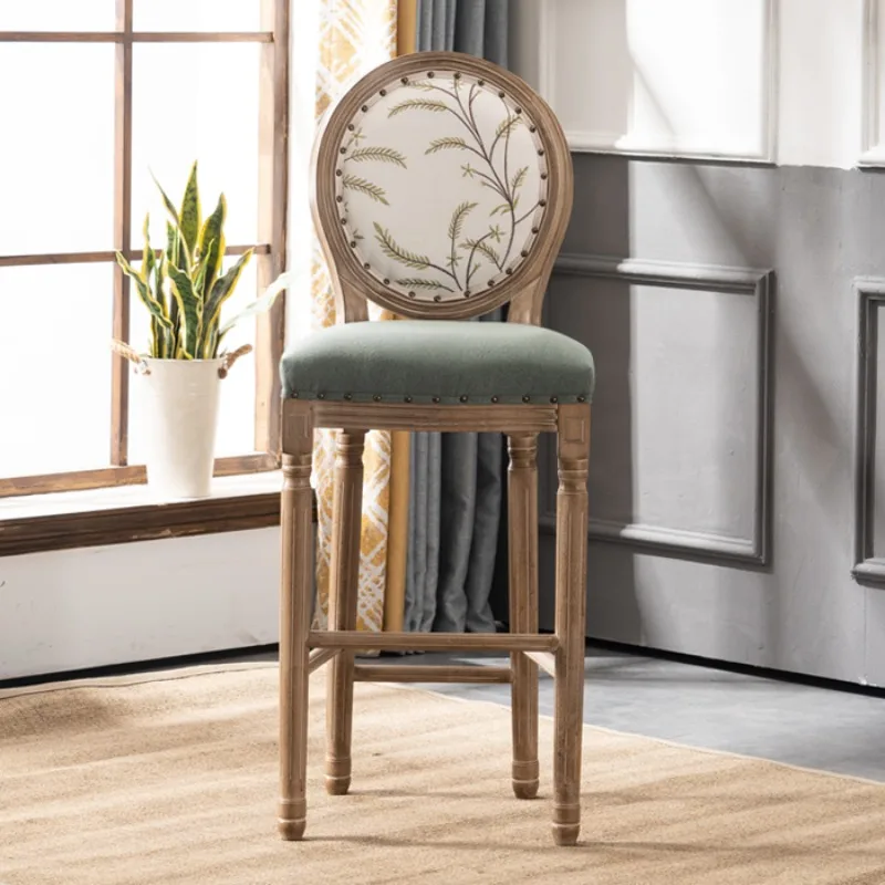 

Wooden Legs Green Bar Stools Luxury Commercial Italian Sturdy Bar Stools Kitchen Ergonomic Modern Sillas De Comedor Furniture