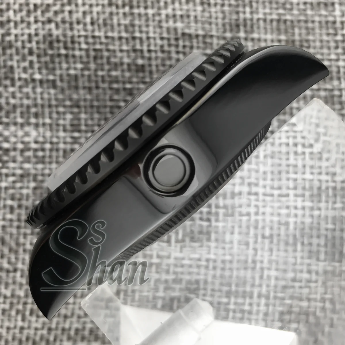 حافظة سوداء فريدة من نوعها للرجال مقاس 43 مم وإطار من السيراميك مناسبة لزجاج الياقوت NH34 NH35A NH36 4R35 4R36 NH39