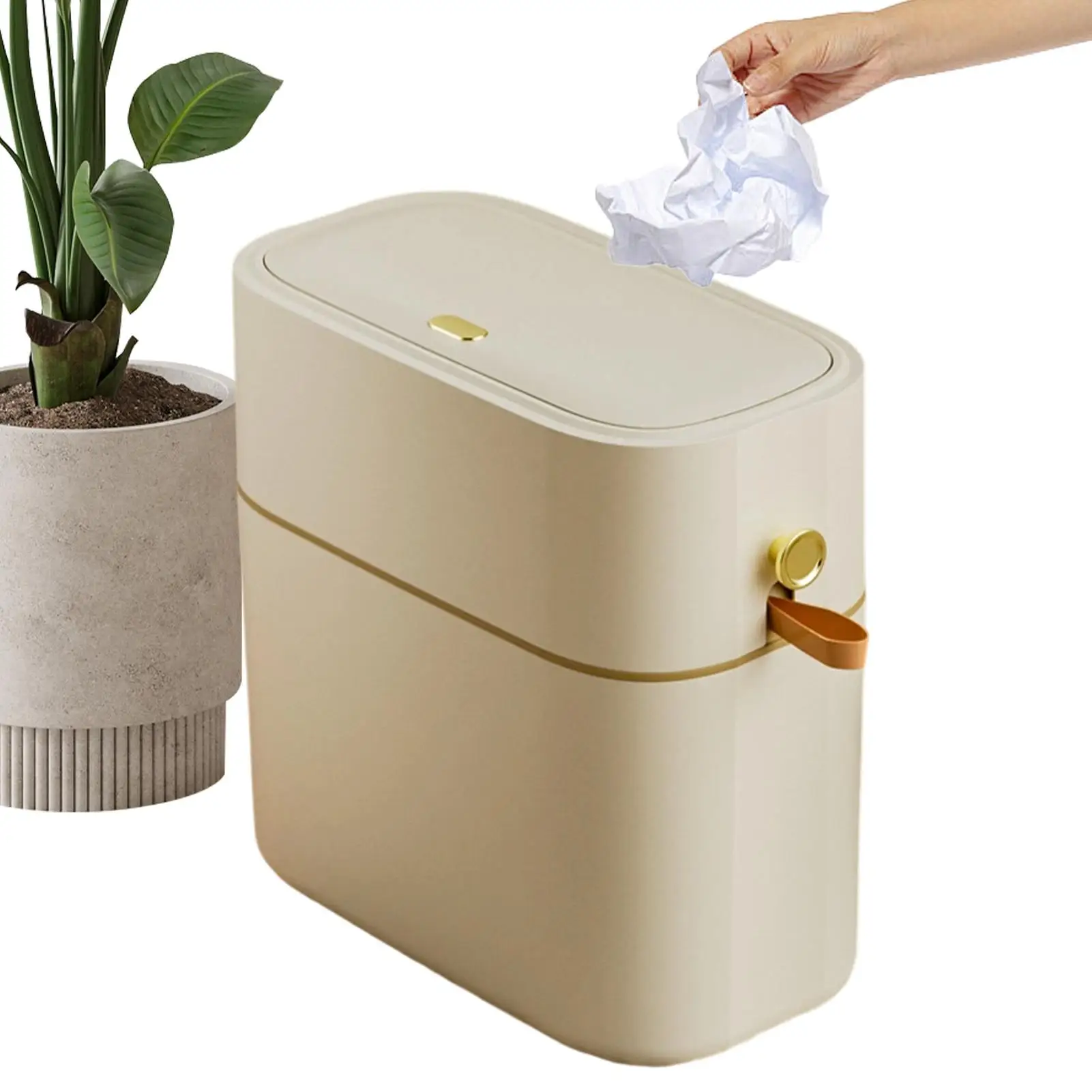 

Мусорное ведро для ванной комнаты с крышкой, мусорное ведро с автоматической упаковкой, мусорное ведро на шнурке, 8 л, мусорное ведро большой емкости для спальни, кухни, офиса