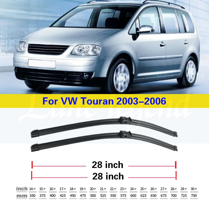 Wiper Front Rear Wiper Blades For Volkswagen VW Touran 2003 2004 2005 2006 Windshield Windscreen Front Window 28\