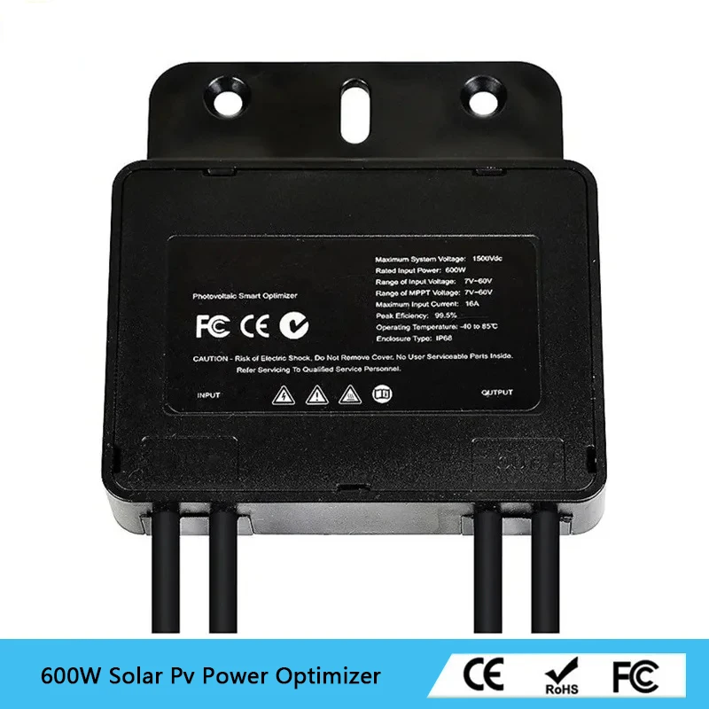 

Integrated PV Power Optimizer 600W 60V Input IP67 Real-time Solar Panel Monitoring Voltage-Limiting Anti-Hotspot