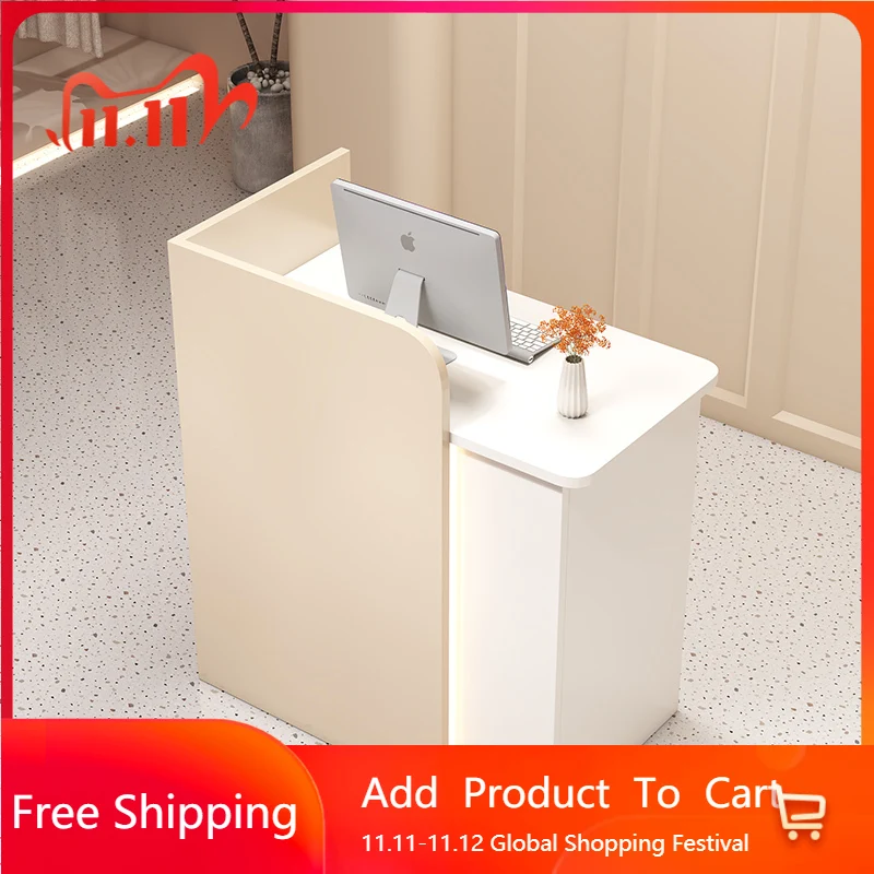 

Salon Elegant Reception Desks High Quality Modern Design Minimal Commericial Salon Reception Desks Display Shop Bureau Furniture